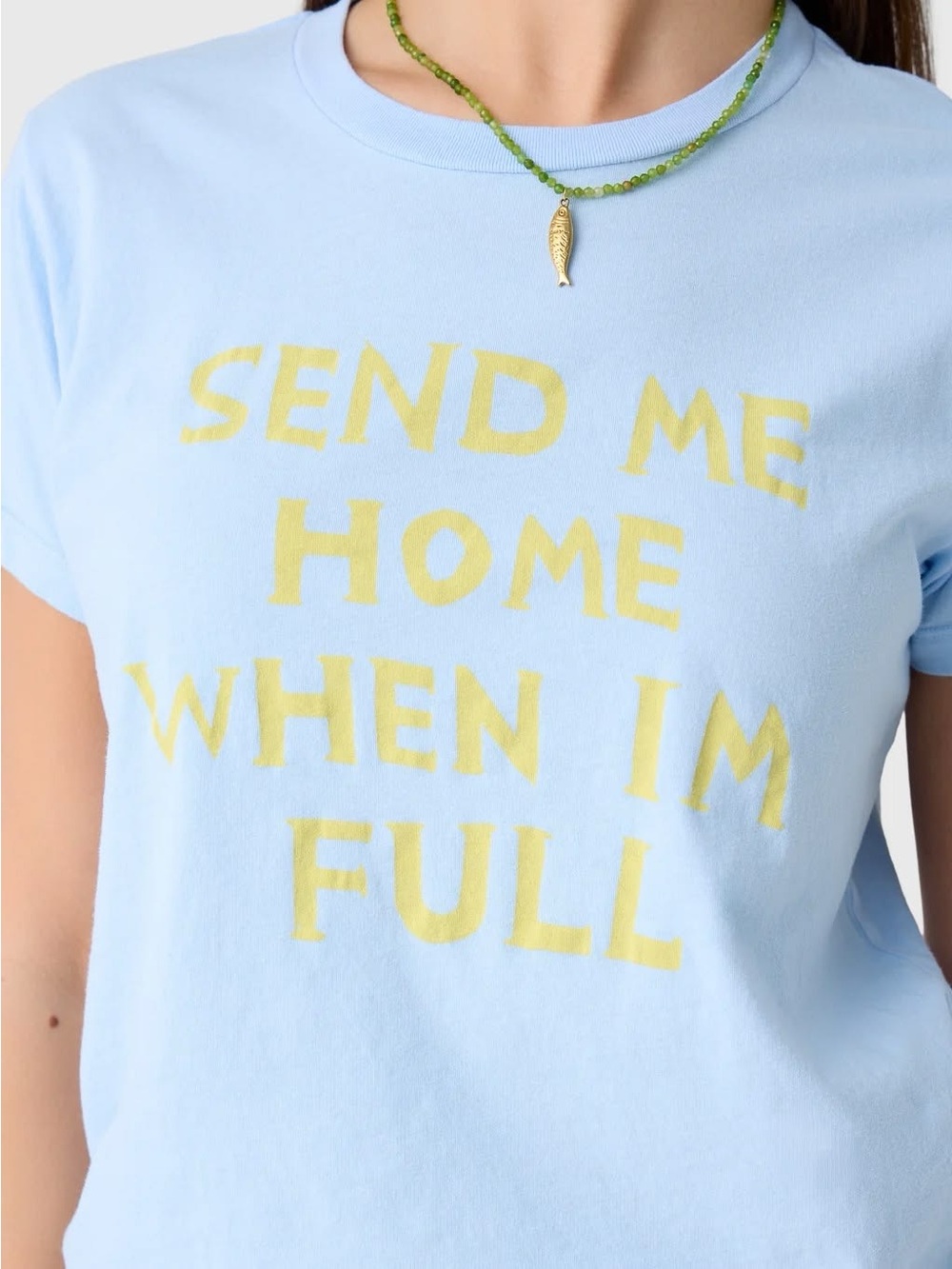 NWT MOTHER The Boxy Goodie Goodie "Send Me Home When I'm Full" Graphic Tee - XS